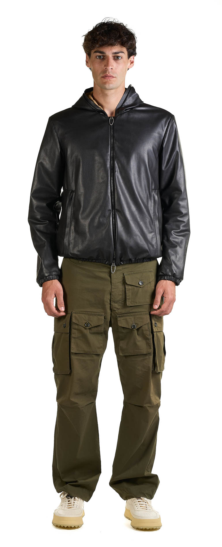 DANIELE BASTA LEATHER AND SILVER JACKET 
